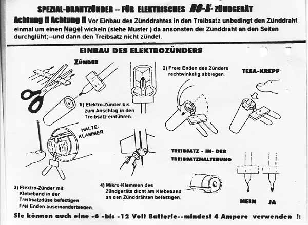 Elektro-Zünder - Noris-Raketen